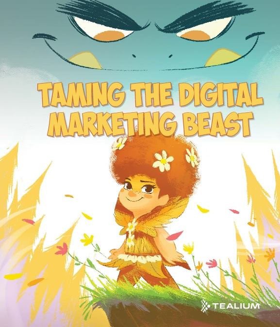 Bìa sách "Taming the Digital Marketing Beast" của Tealium, thể hiện sự đổi mới trong định dạng nội dung