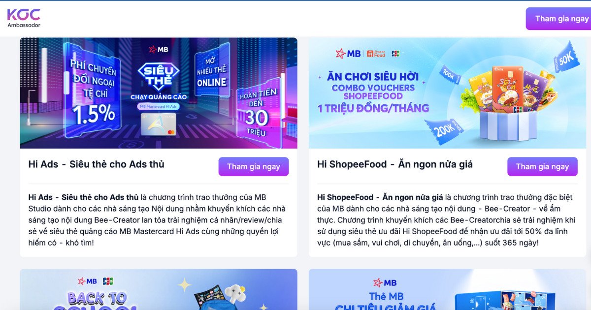 Các chiến dịch thành công của MB Bank thông qua chương trình đại sứ thương hiệu