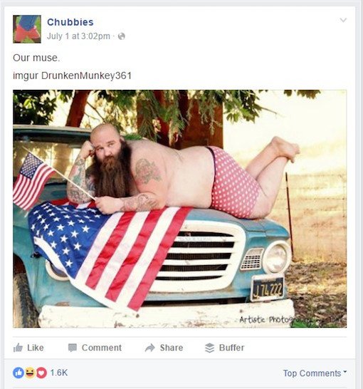 Chubbies trên Facebook sử dụng nội dung do người dùng tạo