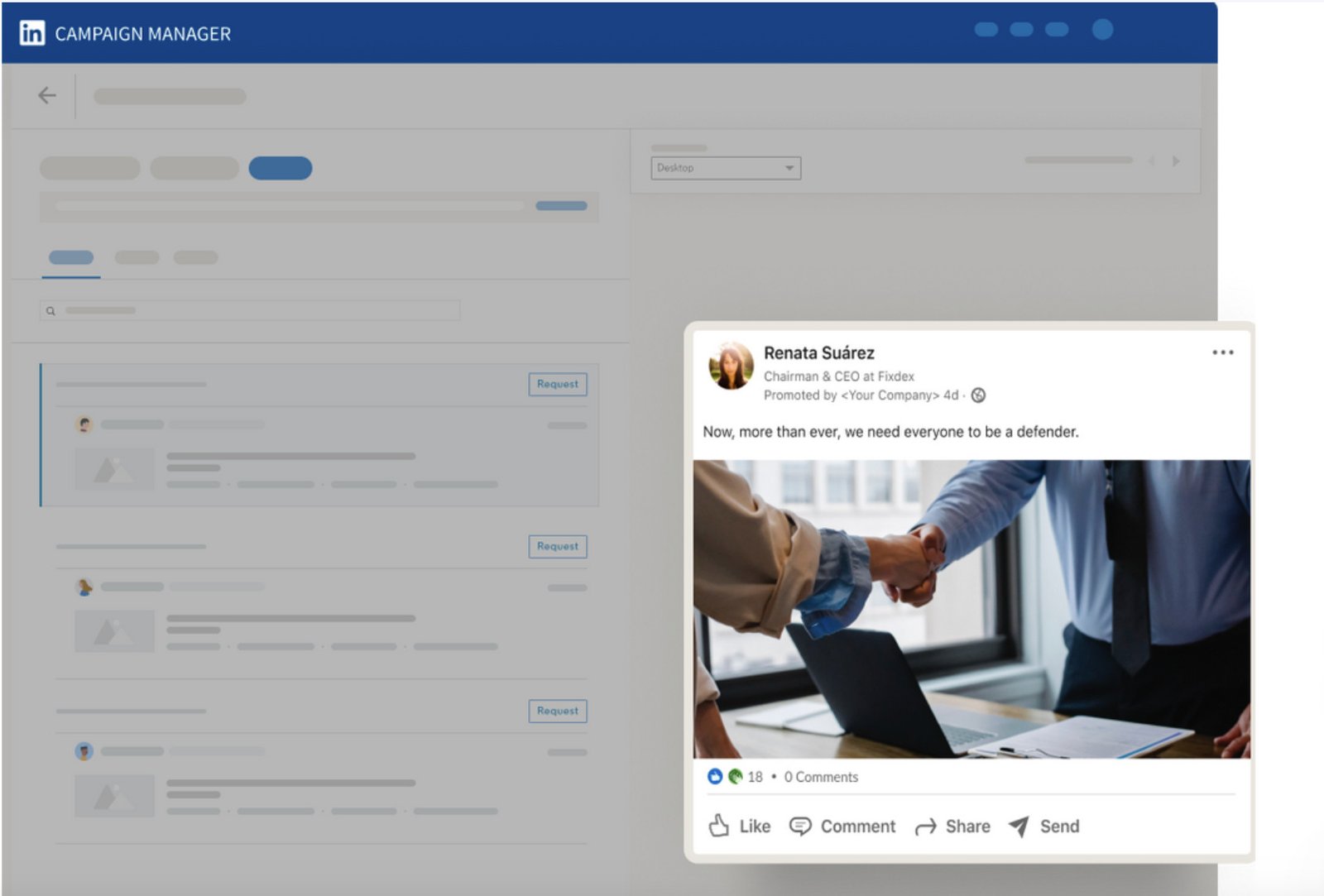 Giao diện chiến dịch quảng cáo trên LinkedIn cho thấy hiệu suất marketing B2B