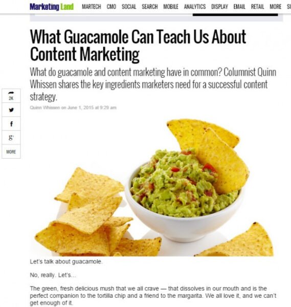Guacamole minh họa cách tìm ý tưởng nội dung độc đáo từ những điều bất ngờ trong marketing