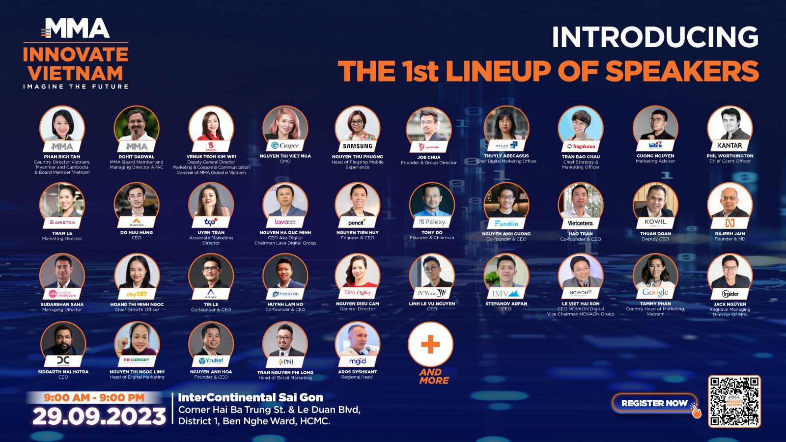 Hình ảnh các diễn giả và chuyên gia hàng đầu góp mặt tại MMA Innovate Vietnam 2023, sự kiện về tiếp thị số và công nghệ