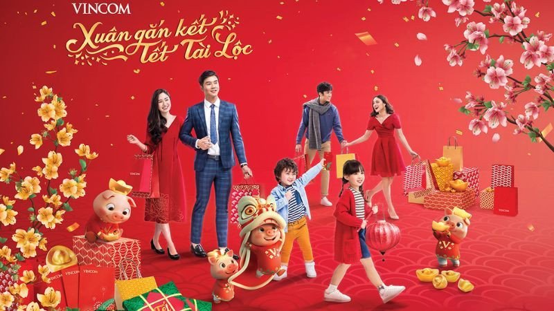 Key Visual của chiến dịch “Xuân gắn kết, Tết tài lộc” của Vincom