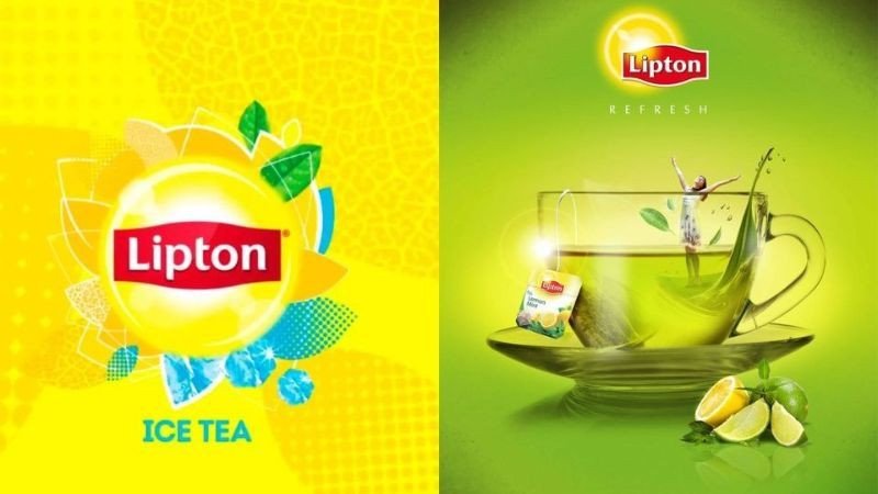 Key Visual của Lipton Mint Tea mang phong cách thiên nhiên