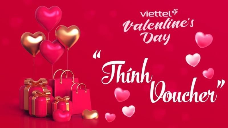 Key visual sử dụng biểu tượng hình trái tim vào ngày Valentine