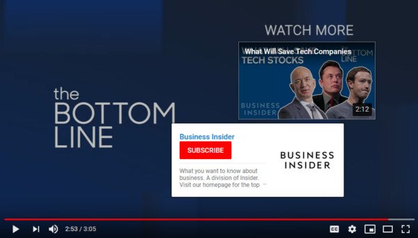 Ví dụ về nút kêu gọi hành động rõ ràng trên kênh YouTube của Business Insider