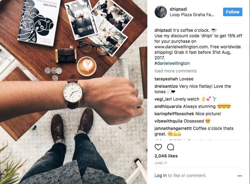 1 trong những post có hashtag #DanielWellington.