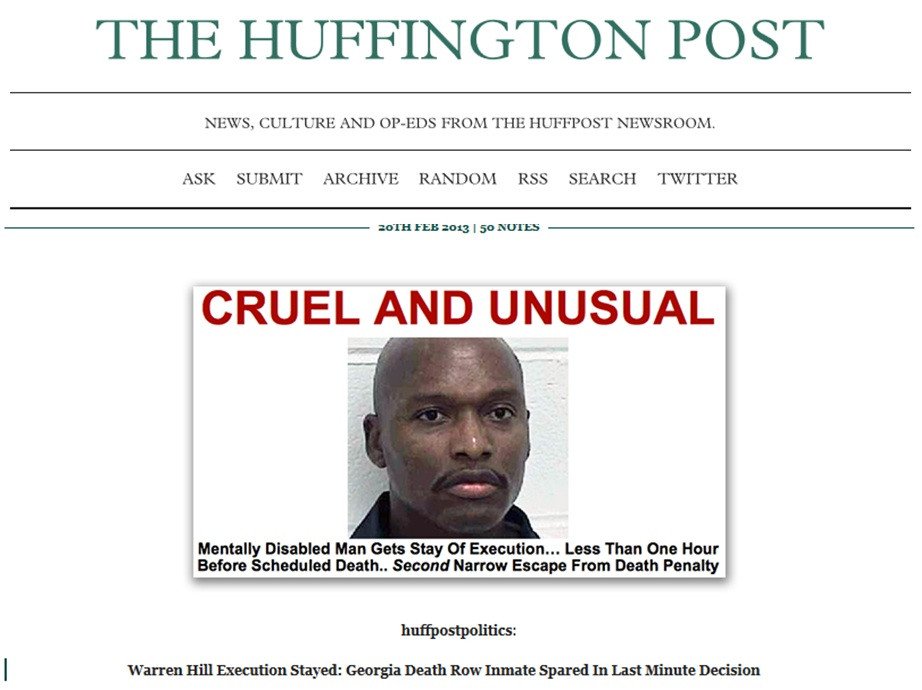 Bài đăng của Huffington Post trên Tumblr, ví dụ về việc sử dụng nội dung ngắn để giới thiệu bài viết dài hơn, tăng lưu lượng truy cập.