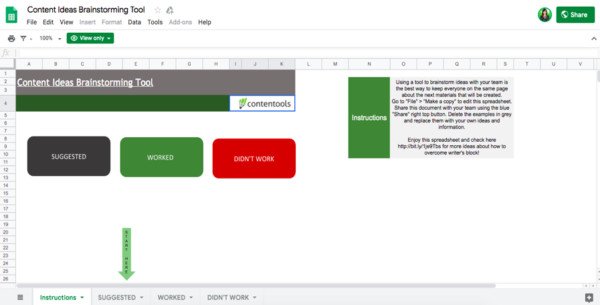 Bảng công cụ hỗ trợ tư duy ý tưởng và phát triển nội dung, giúp tối ưu hóa Content Marketing