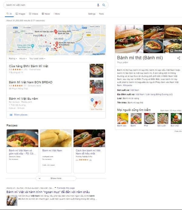 Bánh mì Việt Nam là ví dụ cho Split Intent cơ bản