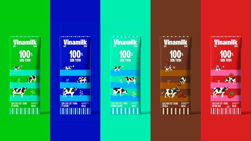 Bao bì bắt mắt của Vinamilk