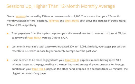 Báo cáo được tạo tự động bởi công cụ Quill từ dữ liệu Google Analytics, thể hiện khả năng sáng tạo nội dung của trí tuệ nhân tạo