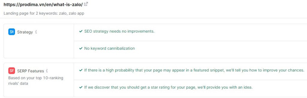 Báo cáo phân tích SEO On-page từ Semrush