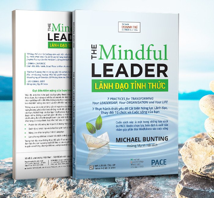 Bìa sách Lãnh đạo tỉnh thức (The Mindful Leader), một cuốn sách lãnh đạo hướng dẫn cách áp dụng chánh niệm để nâng cao khả năng tự nhận thức và kỹ năng lãnh đạo.