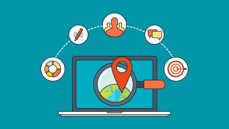 Biểu tượng định vị trên bản đồ minh họa tầm quan trọng của SEO địa phương