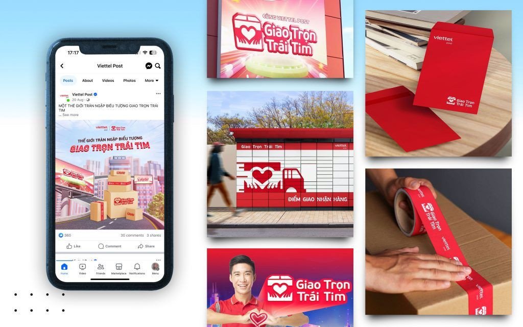 Biểu tượng Giao trọn trái tim của Viettel Post thể hiện sự tận tâm
