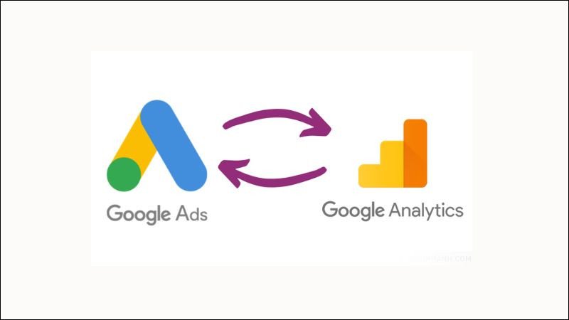 Biểu tượng liên kết Google Ads và Google Analytics để phân tích dữ liệu và hành vi người dùng.