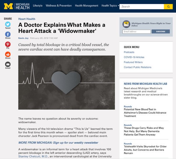 Blog Michigan Medicine về các bệnh tim mạch