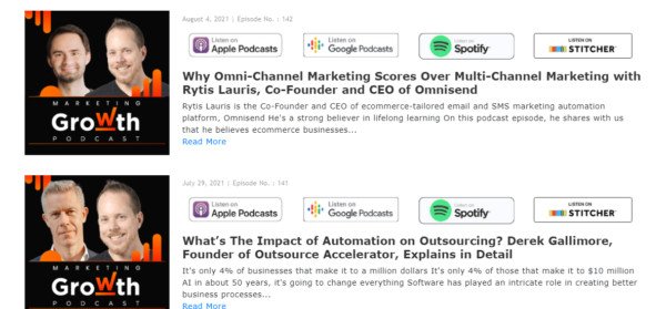 Các biểu ngữ podcast của Shane Barker trên nhiều nền tảng, minh họa syndication nội dung âm thanh thành công.