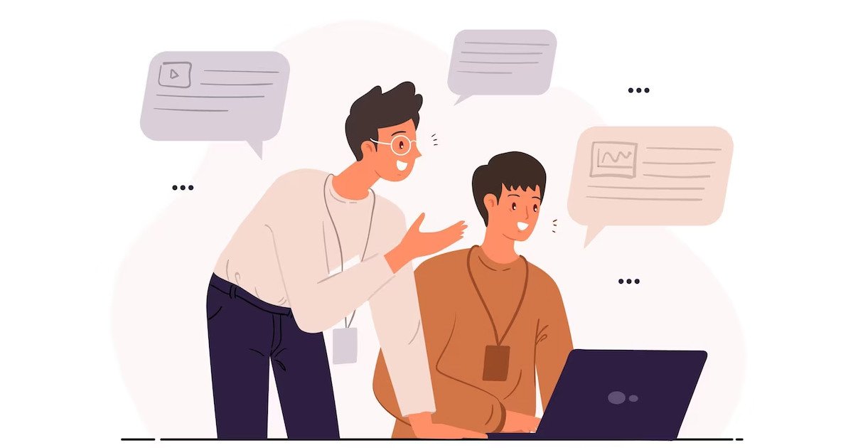 Các biểu tượng minh họa ba loại hình mentorship phổ biến: 1:1, ngang hàng và nhóm, nhấn mạnh đa dạng phương pháp cố vấn.