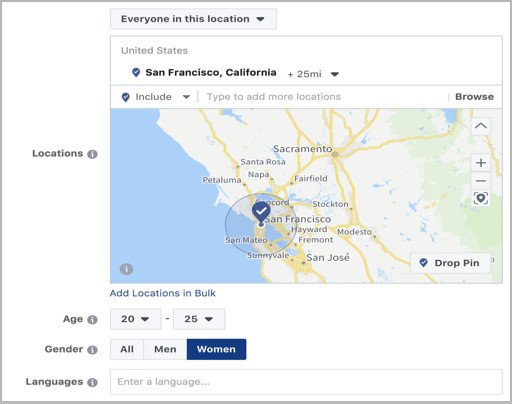Cài đặt nhắm mục tiêu theo nhân khẩu học trong quảng cáo Facebook