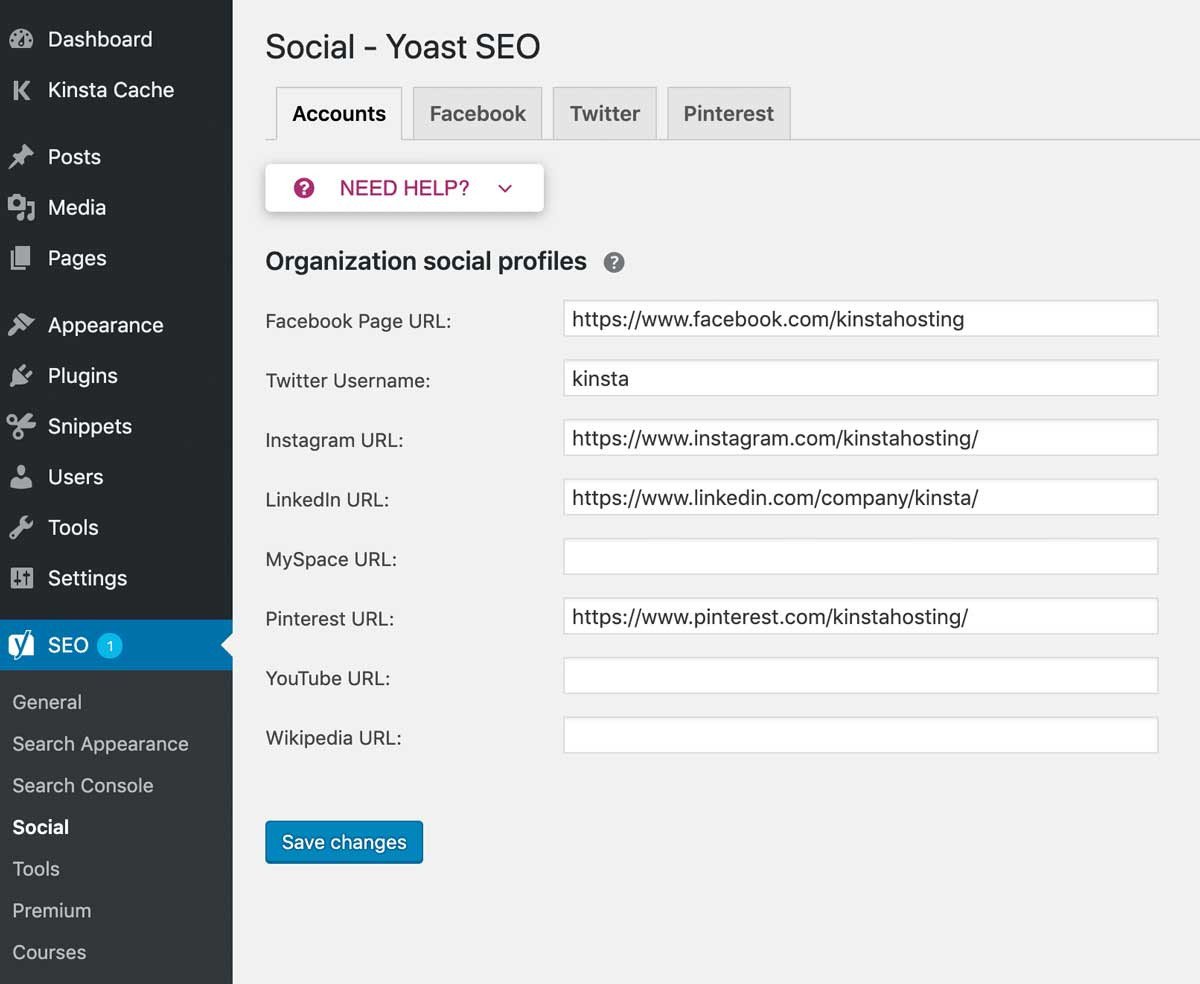 Cài đặt tùy chọn mạng xã hội trong Yoast SEO