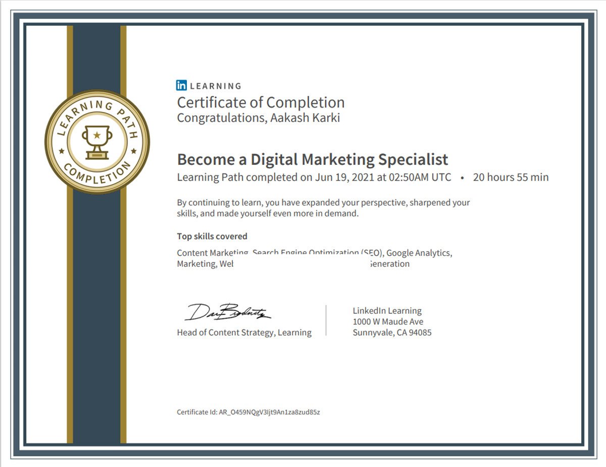 Chứng chỉ Digital Marketing LinkedIn, cung cấp khóa học đa dạng và bổ ích