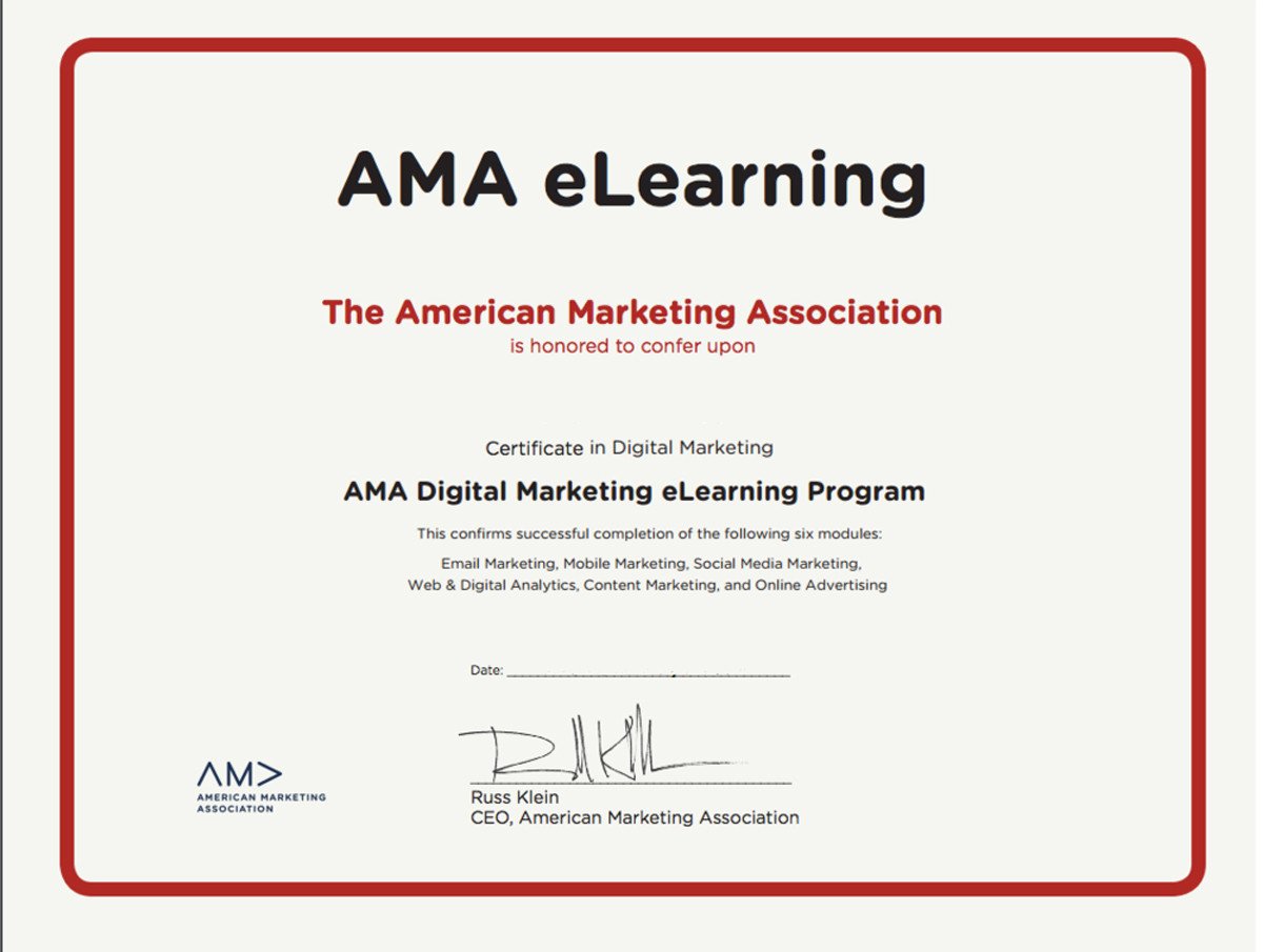 Chứng chỉ Digital Marketing PCM, sự hợp tác giữa AMA và DMI