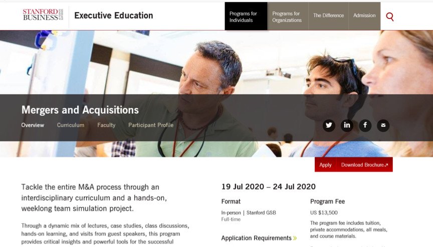 Chương trình giáo dục điều hành kinh doanh của Stanford