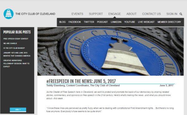 City Club of Cleveland tổ chức diễn đàn và tổng hợp tin tức tự do ngôn luận trong chiến lược nội dung
