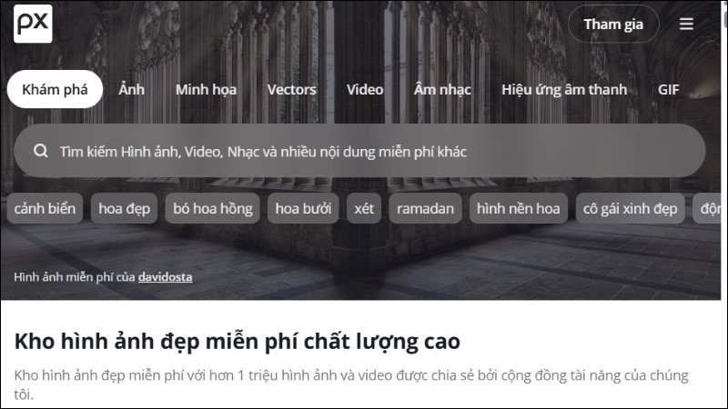 Công cụ kho ảnh miễn phí Pixabay