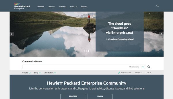 Cộng đồng doanh nghiệp của HP Enterprise với giao diện thân thiện