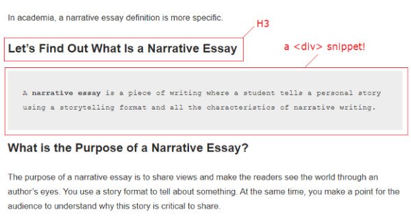 Đoạn mã HTML định nghĩa featured snippet cho SEO nội dung