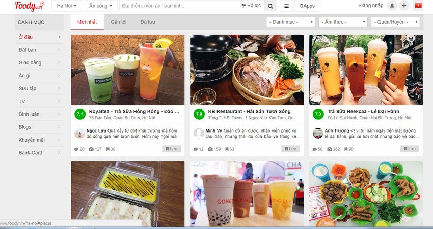 Foody - trang ẩm thực hàng đầu Việt Nam