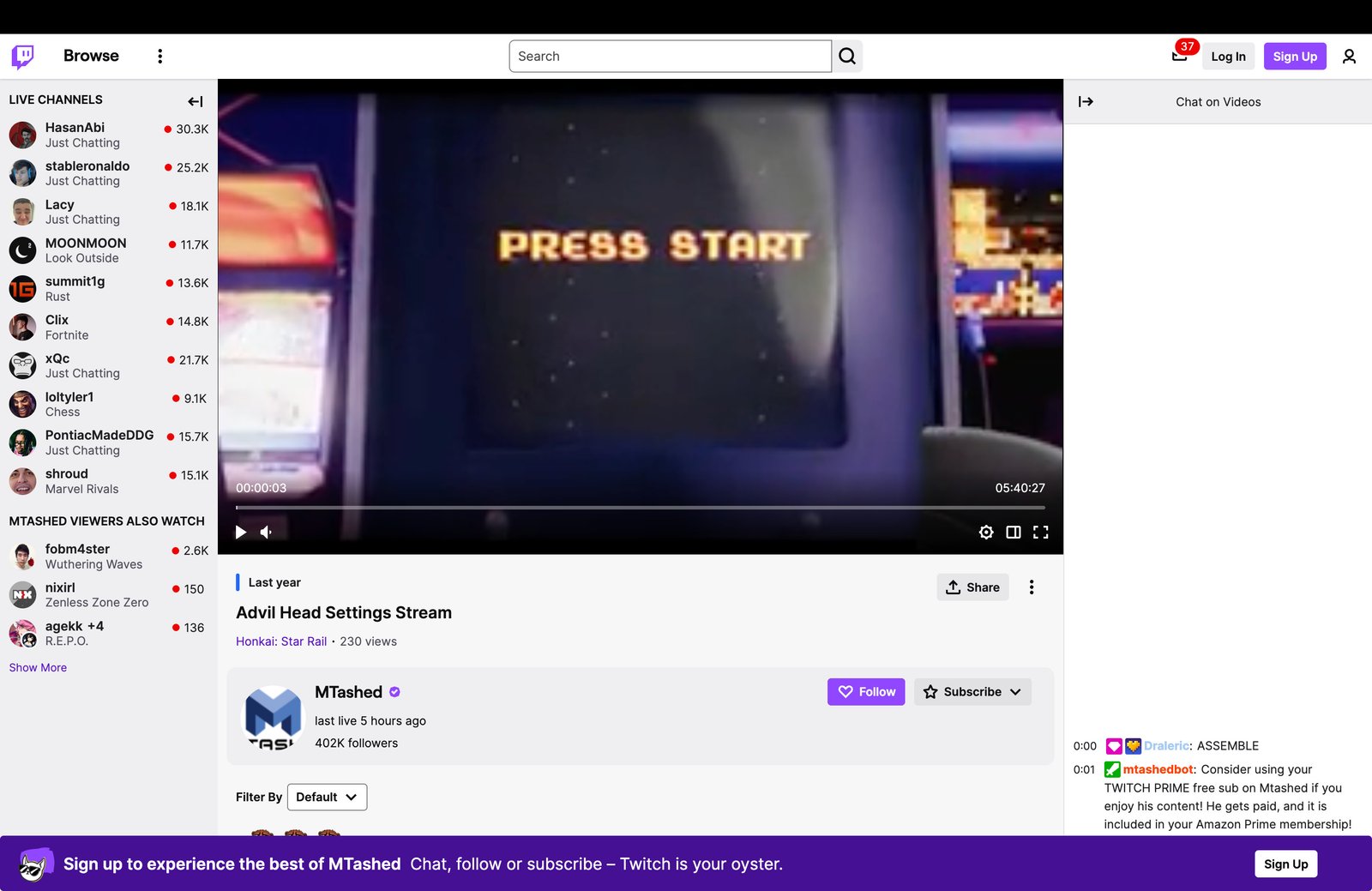 Giao diện buổi phát trực tiếp Twitch của Advil cho chiến dịch "Head Settings", thể hiện sự điều chỉnh nội dung hình ảnh để phù hợp với nền tảng truyền thông.