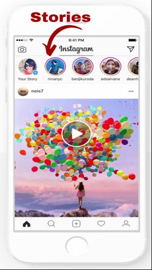 Giao diện các Stories trên Instagram của người dùng
