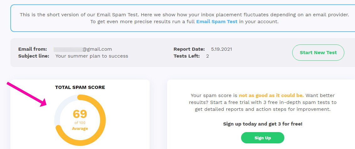Giao diện công cụ GlockApps hỗ trợ phân tích và giảm tỷ lệ email vào spam