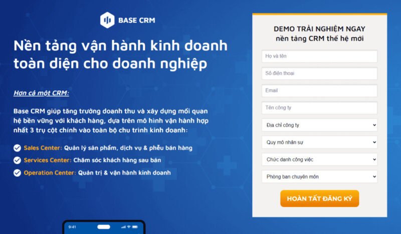 Giao diện phần mềm quản lý quan hệ khách hàng (CRM) hỗ trợ quy trình bán hàng