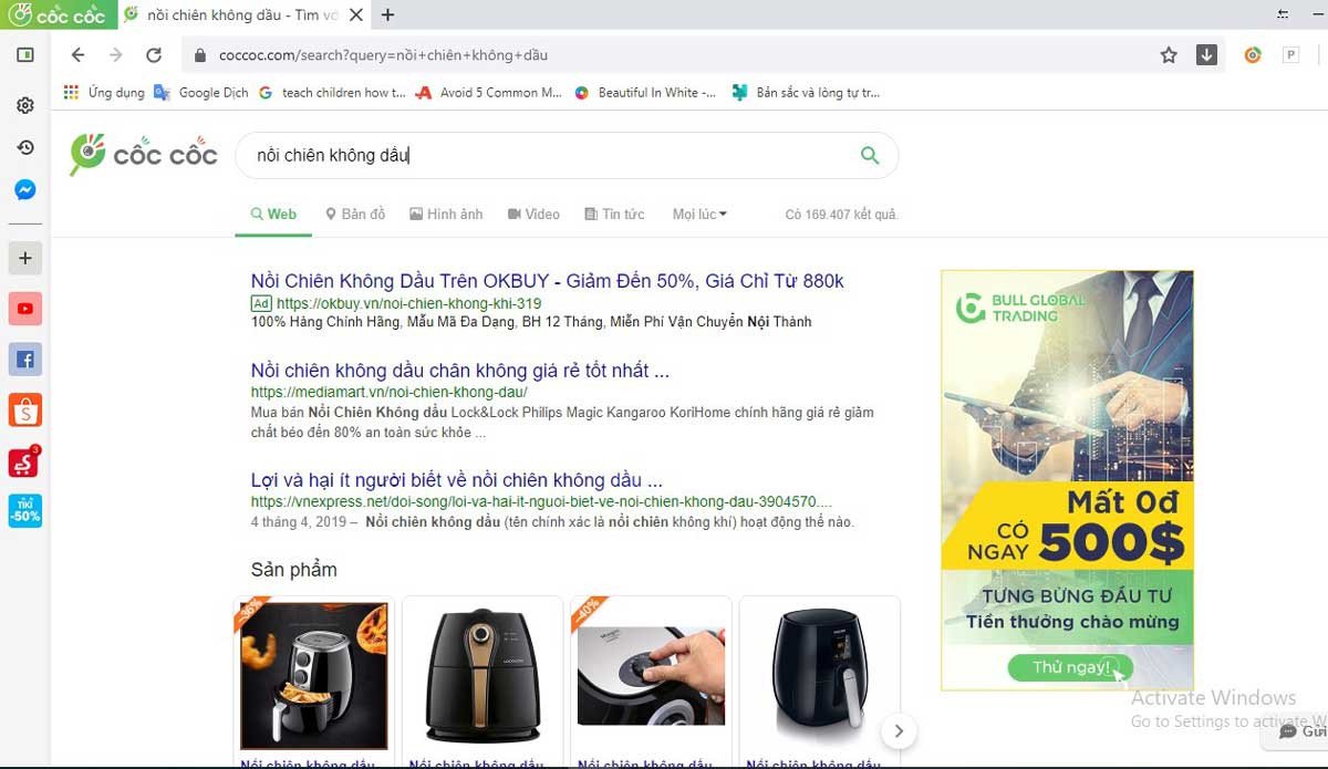 Giao diện quảng cáo Cốc Cốc Ads tương tự Google Ads
