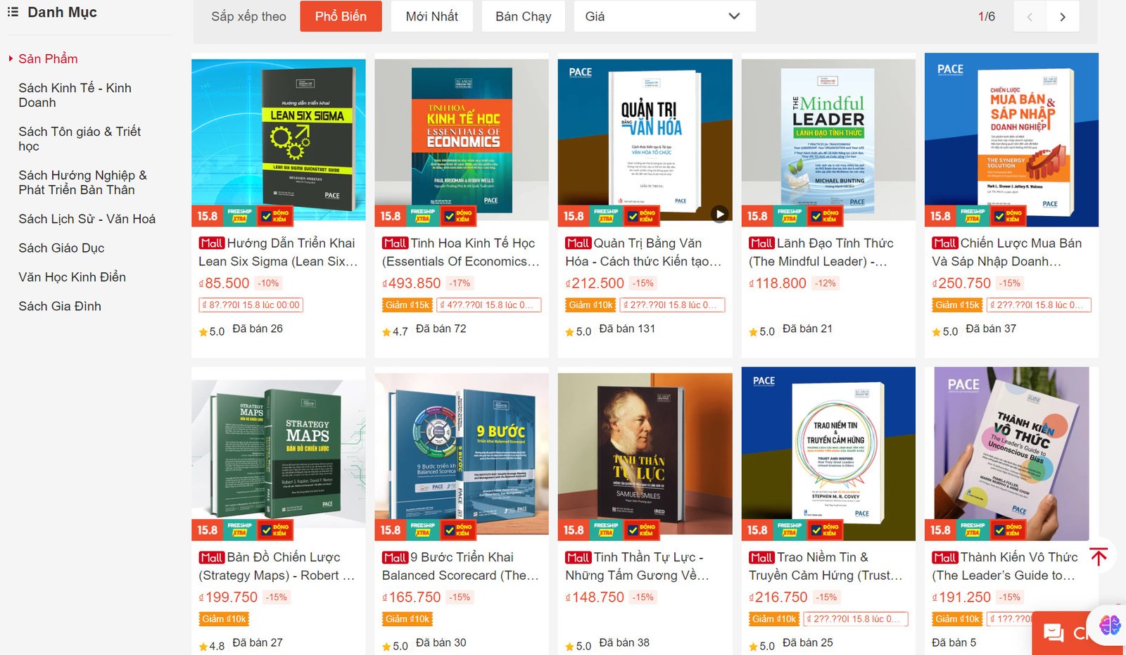 Giao diện tìm kiếm sản phẩm trên Shopee đã được tối ưu SEO