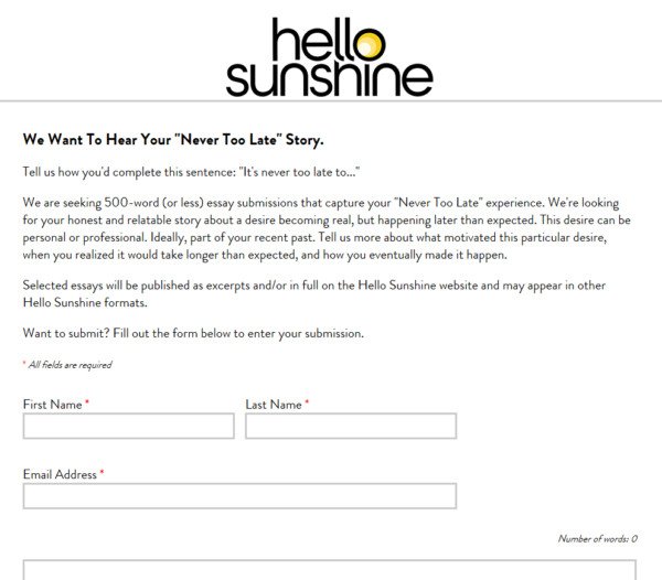 Giao diện trang web Hello Sunshine, nền tảng nội dung dành cho phụ nữ của AT&amp;T.