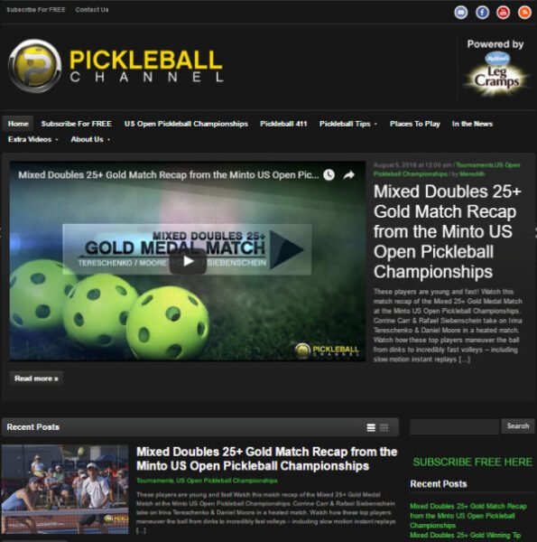 Giao diện website Pickleball Channel minh họa chiến lược content marketing ngách thành công