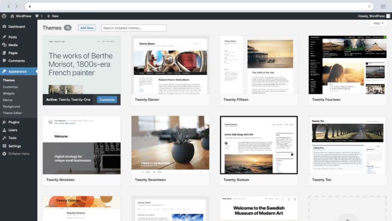 Giao diện WordPress trực quan giúp thiết kế web dễ dàng