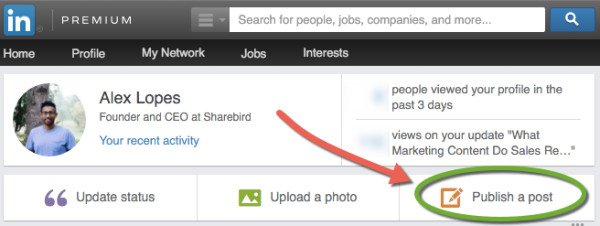 Giao diện xuất bản bài viết trên LinkedIn để đội ngũ bán hàng chia sẻ nội dung chuyên gia