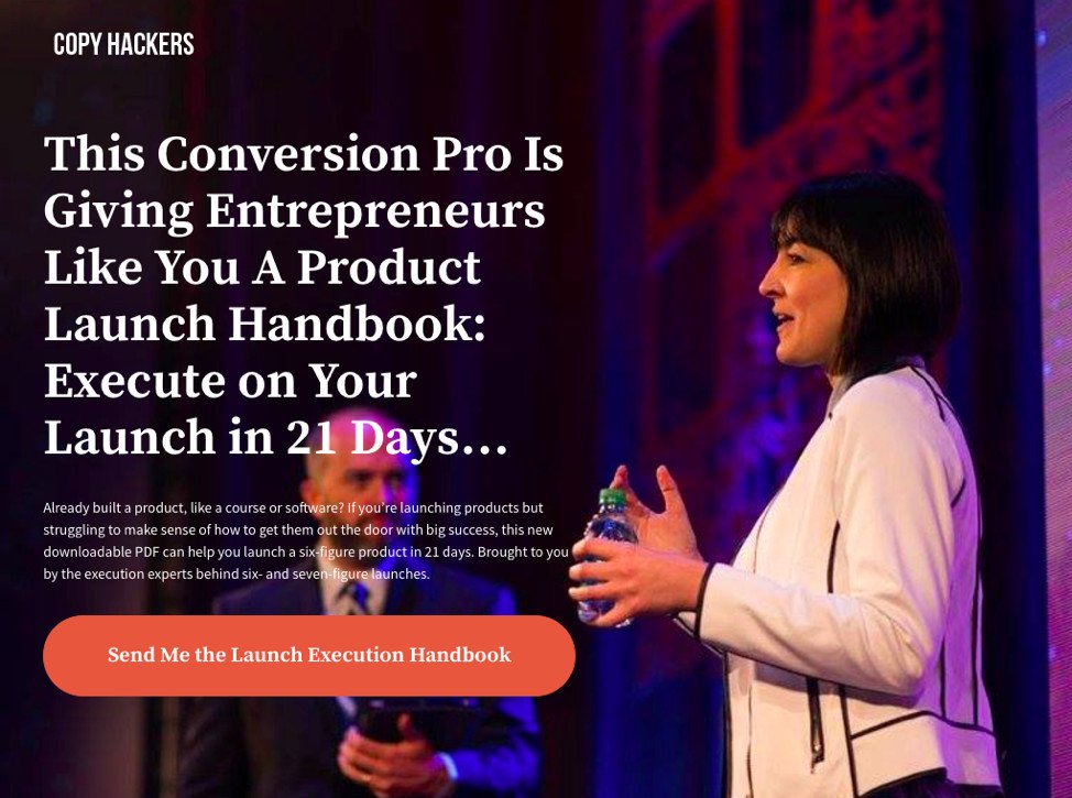 Hình ảnh Landing Page Copy Hackers với người hướng dẫn Joanna Wiebe