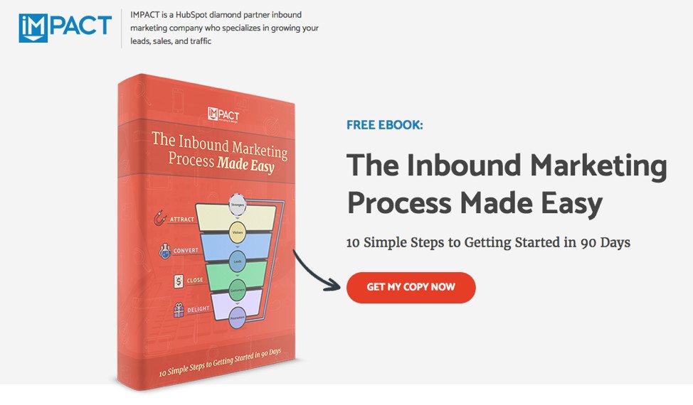 Hình ảnh Landing Page IMPACT với mũi tên chỉ dẫn