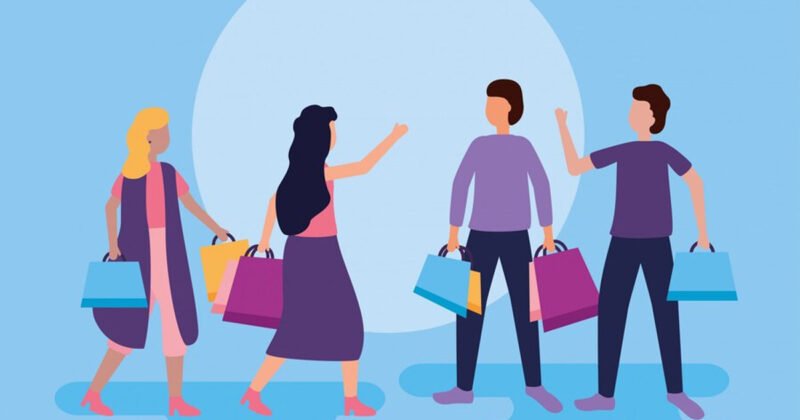 Hình ảnh minh họa định nghĩa khách hàng cá nhân, người tiêu dùng mua sắm cho mục đích cá nhân và gia đình.