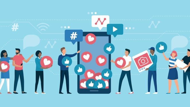 Hình ảnh minh họa về content social trên các nền tảng mạng xã hội như Facebook, Instagram