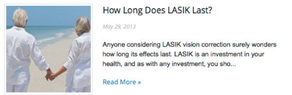 Hình ảnh so sánh hiệu suất hai bài viết biên tập về phẫu thuật LASIK