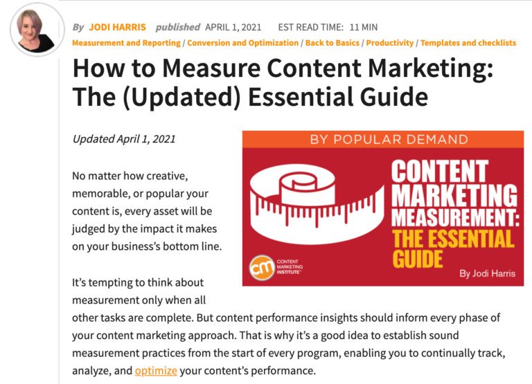 Hướng dẫn đo lường Content Marketing